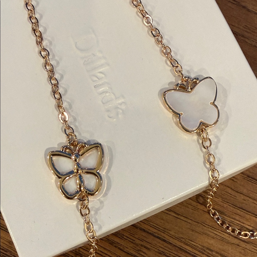 Delicate Gold Butterfly Necklace - Picture 2 of 6